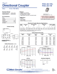 Datasheet PDC-20-1W+ manufacturer Mini-Circuits